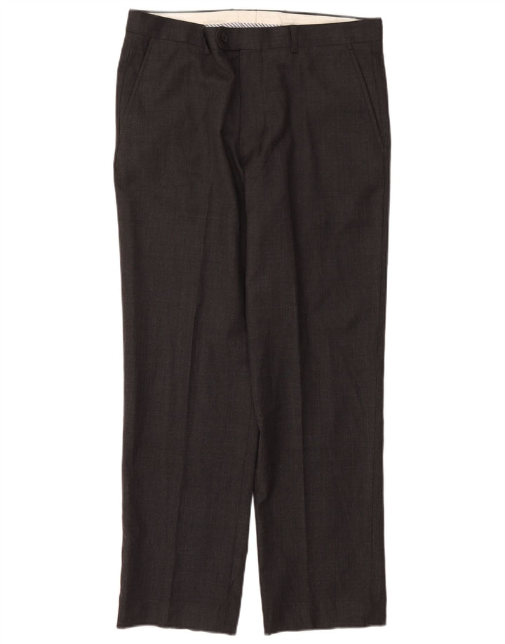 John Lewis Herren gerade Anzughose W34 L29 schwarze Wolle
