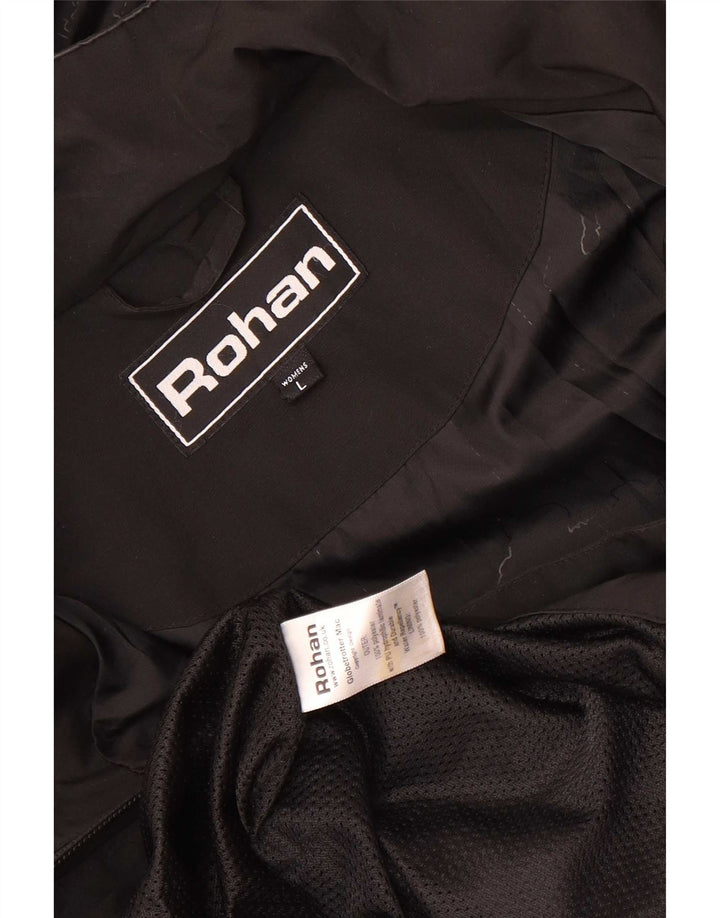 Rohan Womens Longline Raincoat mit Kapuze UK 16 Large Schwarz Polyester