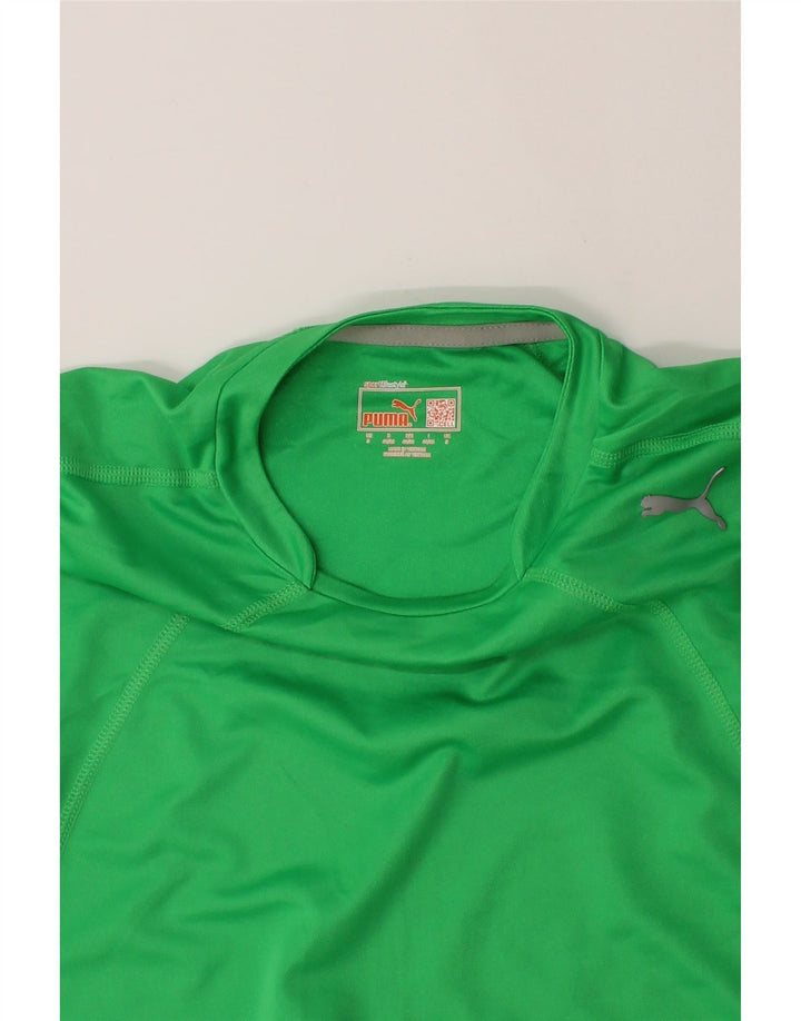 PUMA Mens T-Shirt Top Medium Green Polyester Vintage Puma and Second-Hand Puma from Messina Hembry 
