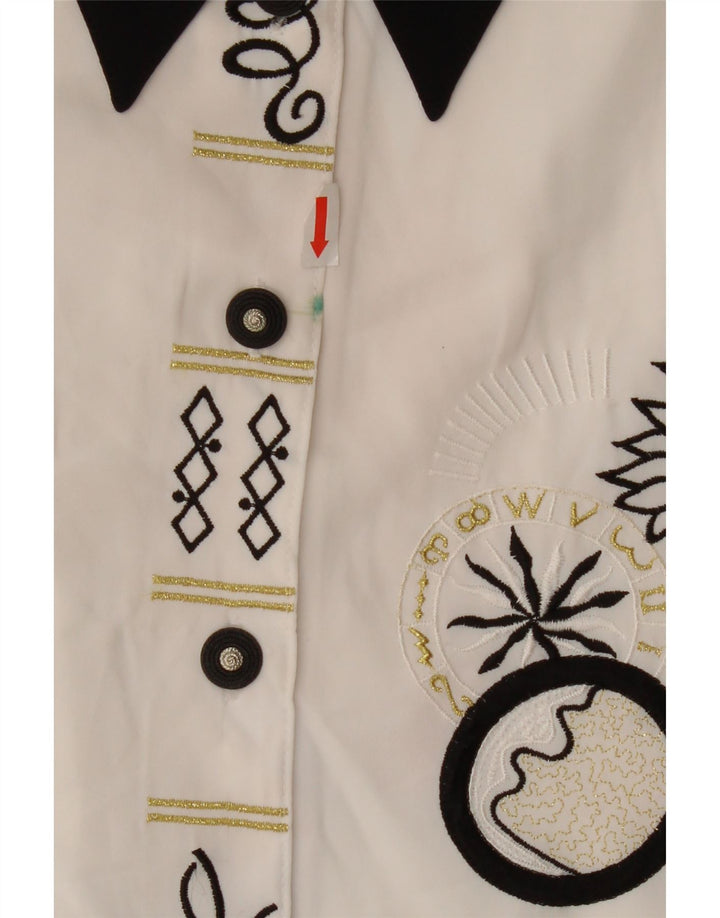 Yessica Womens Graphic Shirt EU 40 Mittelweißes geometrisches Polyester