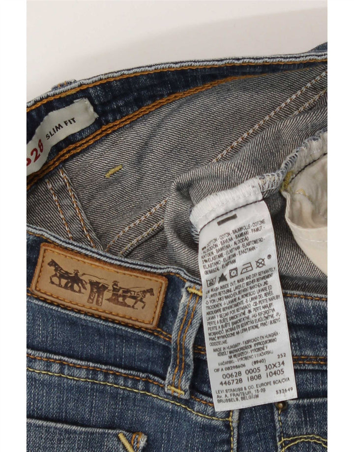 Levi's Damen 628 Slim Jeans W30 L34 Blaue Baumwolle