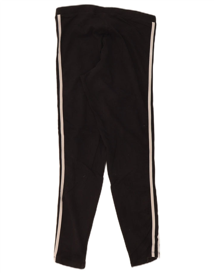 Adidas Damen Leggings UK 14 Medium Schwarz Baumwolle