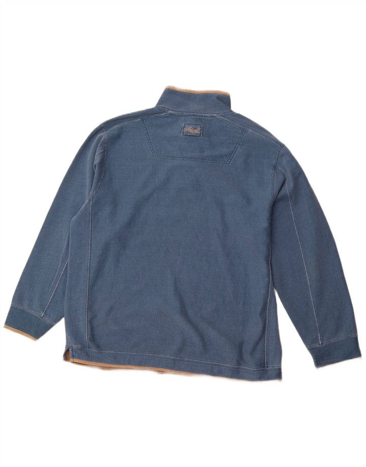 ANIMAL Herren-Sweatshirt mit Knopfkragen, XL, blau, Baumwolle