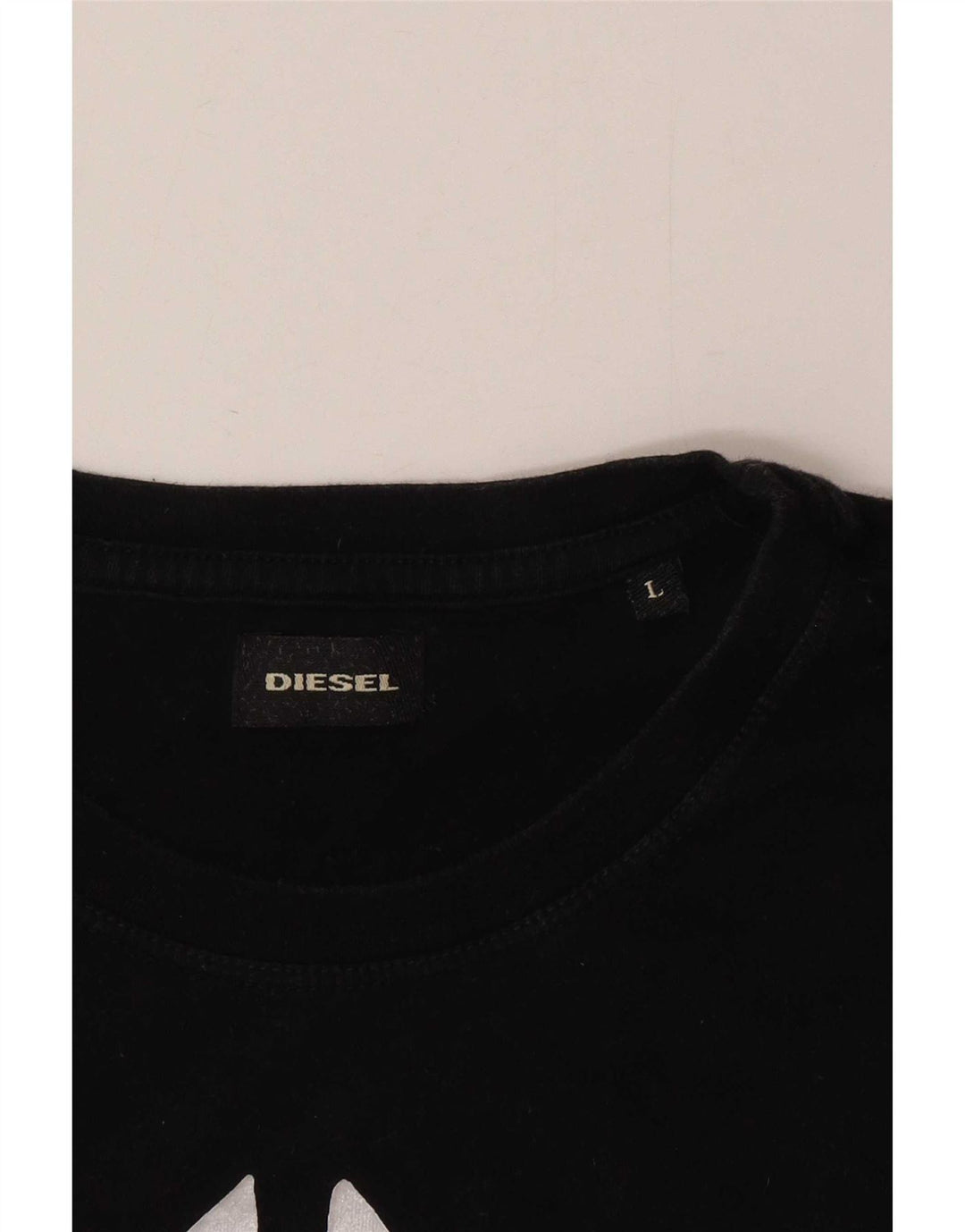 Diesel Herren T-Shirt mit Grafik, Größe L, Schwarz