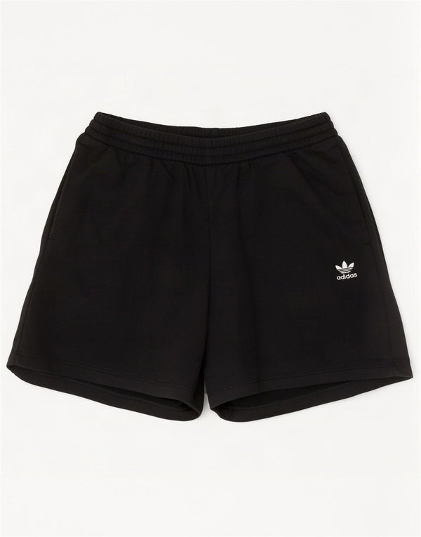 Adidas Damen Sportshorts UK 12 Medium Schwarz Baumwolle
