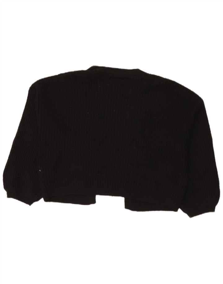 Fat Face Damen-Strickjacke, übergroß, kurz, offen, Gr. 14, Schwarz