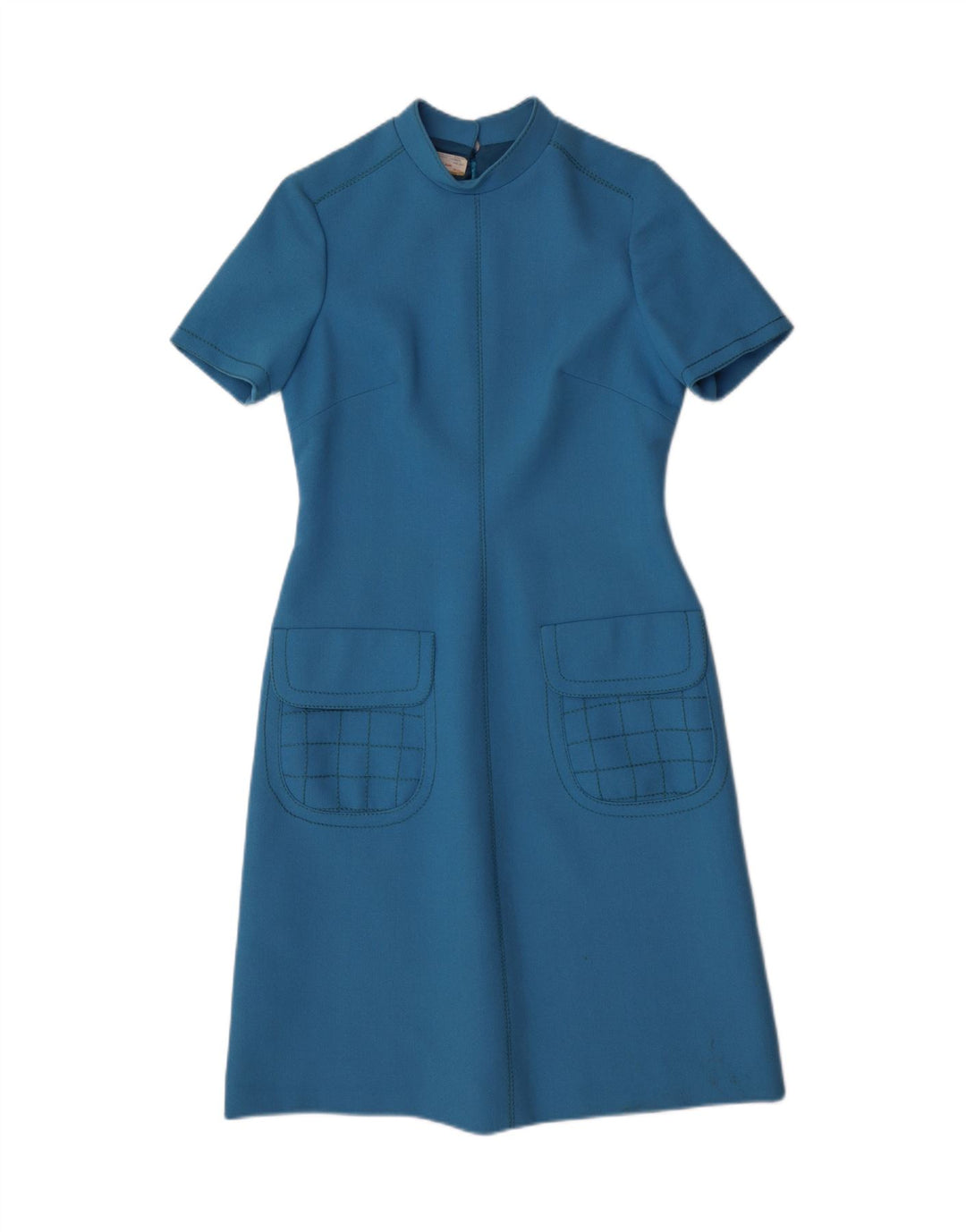Vintage Damen Etuikleid IT 44 Mittelblau
