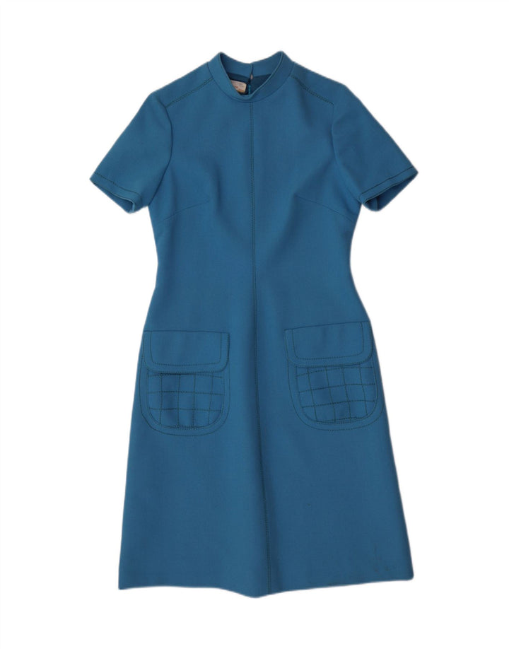 Vintage Damen Etuikleid IT 44 Mittelblau