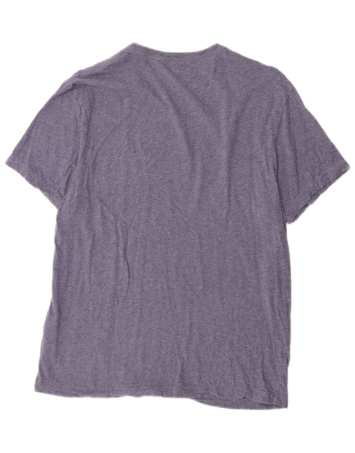J. Crew Damen Broken In T-Shirt-Oberteil aus mittelblau gesprenkelter Baumwolle