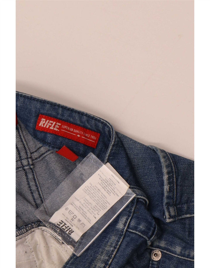 Rifle Herren Distressed Slim Jeans W32 L34 Blaue Baumwolle