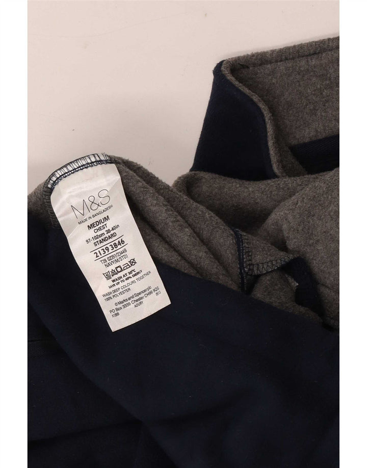 Marks & Spencer Herren Fleecejacke UK 38 Medium Marineblau Polyester