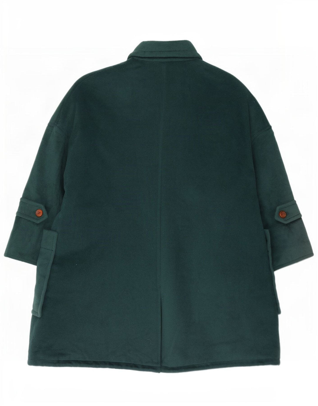 Sportmax Damen Übergroßer Mantel UK 12 Mittelgrüne Wolle