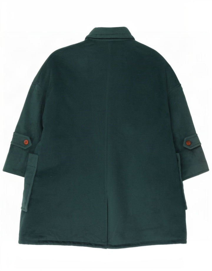 Sportmax Damen Übergroßer Mantel UK 12 Mittelgrüne Wolle