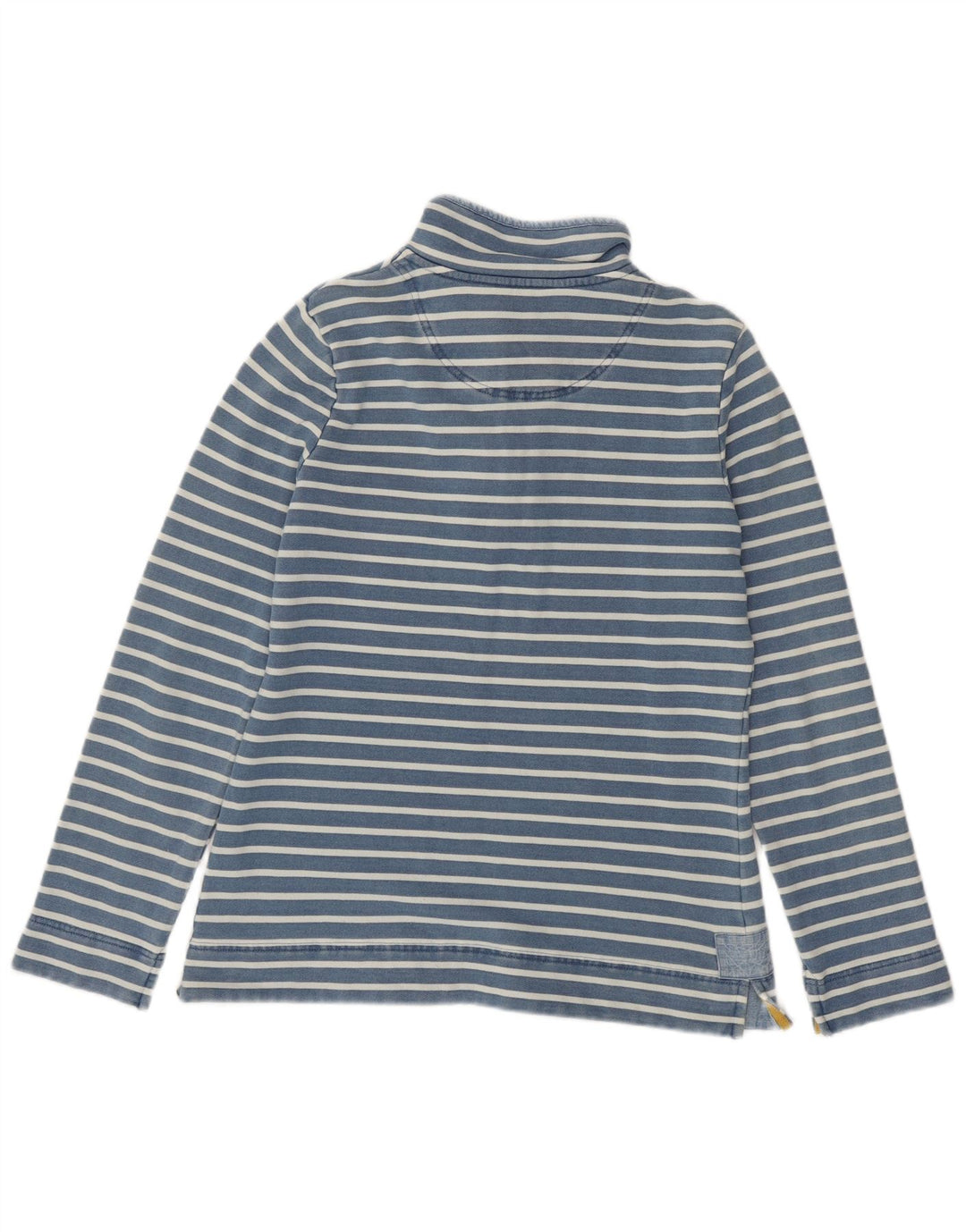 JOULES Damen-Sweatshirtpullover mit Knopfkragen, UK 12, Mittelblau gestreift
