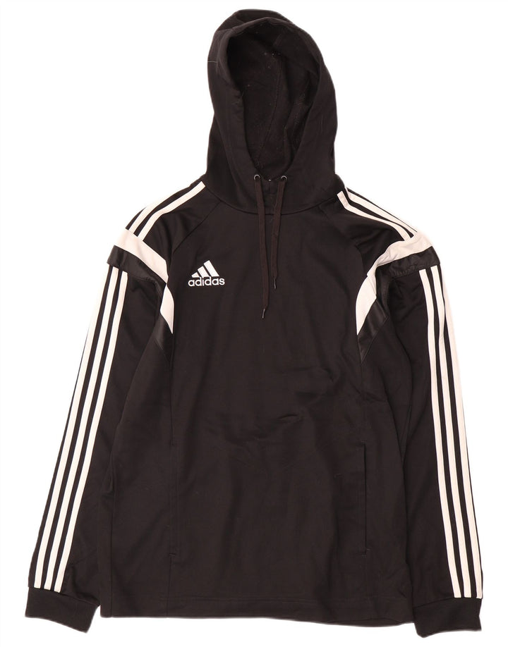 Adidas Herren Kapuzenpullover Mittelschwarzes Colourblock-Polyester
