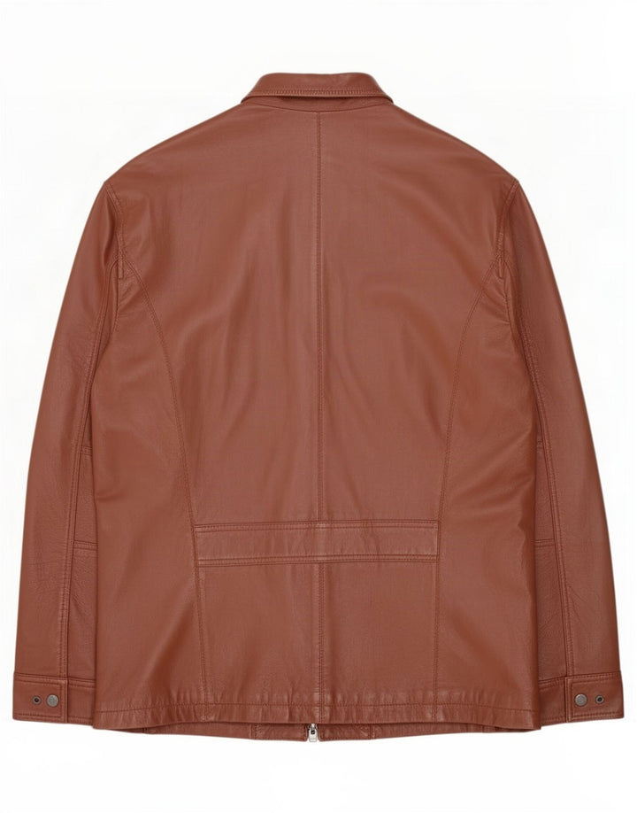 Geox Herren Lederjacke UK 48 4XL Braun