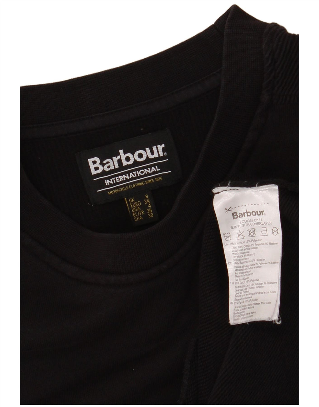 BARBOUR Damen-Sweatshirt in Übergröße, Größe S, Größe S, Schwarz, Baumwolle