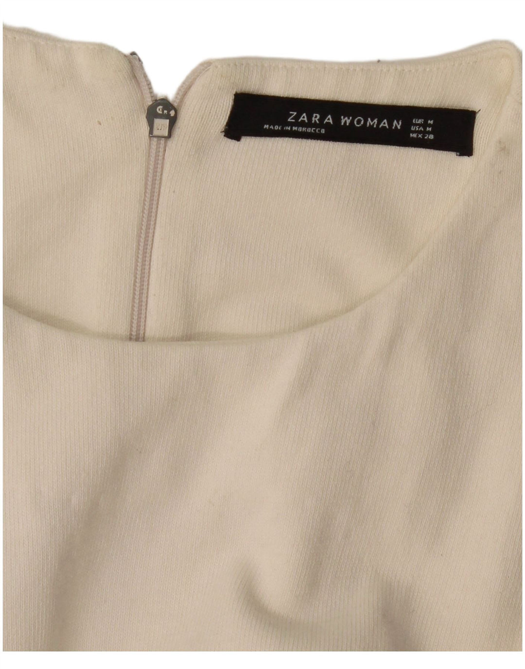 ZARA Damen ärmelloses Blusenoberteil UK 12 Medium Off White