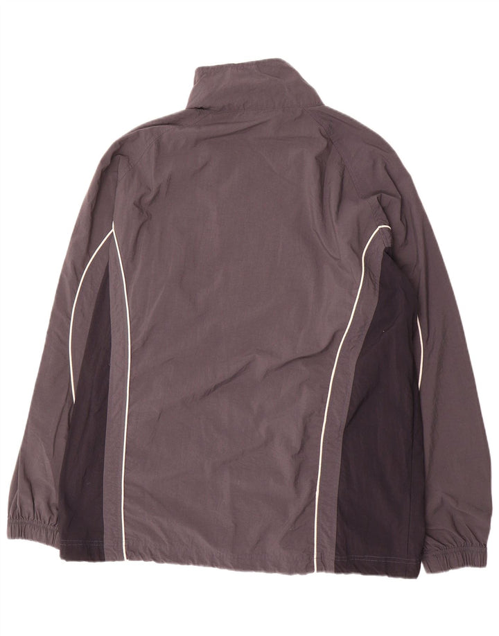 Asics Herren-Trainingsanzug-Top-Jacke, großes graues Colourblock-Nylon