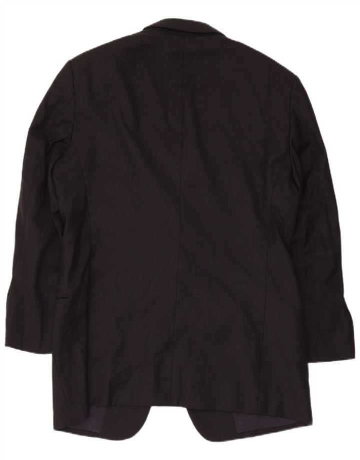 Armani Collezioni Herren-Blazer mit 2 Knöpfen, IT 50, große schwarze Wolle