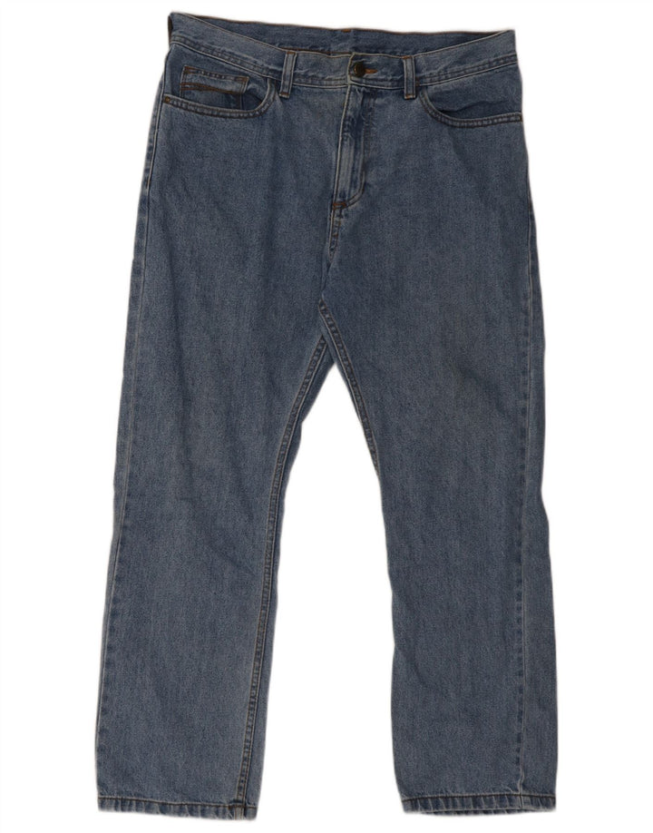 Marks & Spencer Herren Straight Jeans W34 L29 Blaue Baumwolle