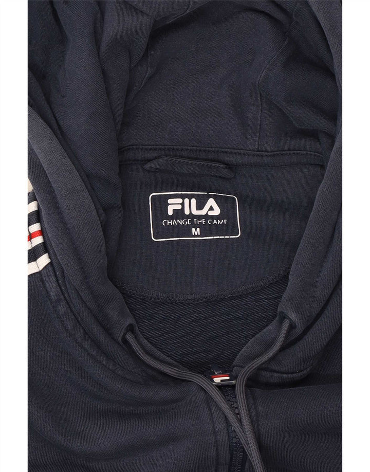 Fila Herren-Kapuzenpullover mit grafischem Reißverschluss, mittelmarineblau gestreift