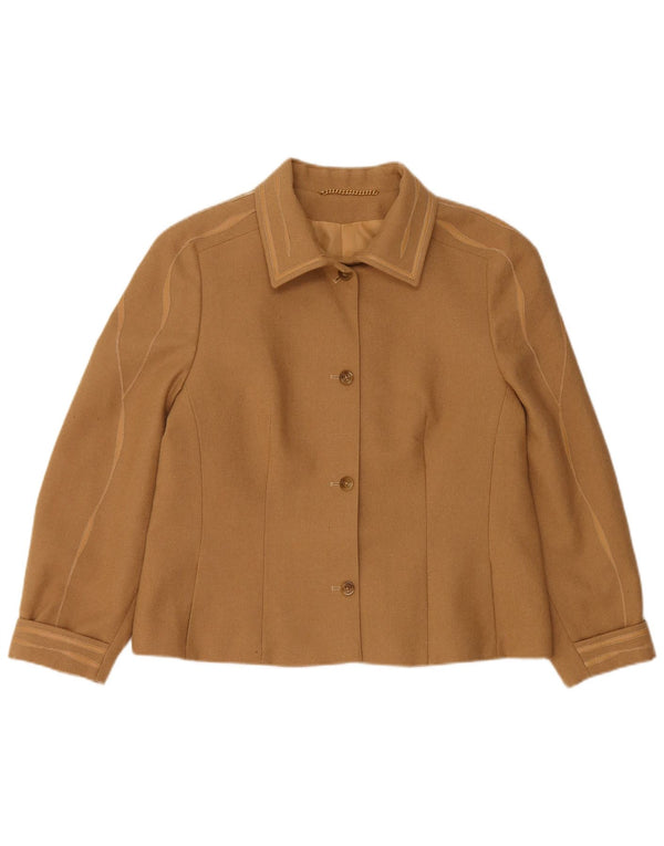 COJANA Damen 4-Knopf-Blazerjacke UK 16 Große beige Wolle