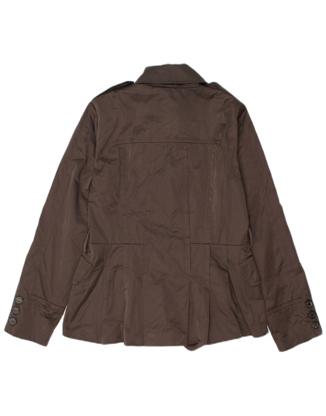 Zara Damen Pea Coat UK 14 Mittelbraunes Polyester