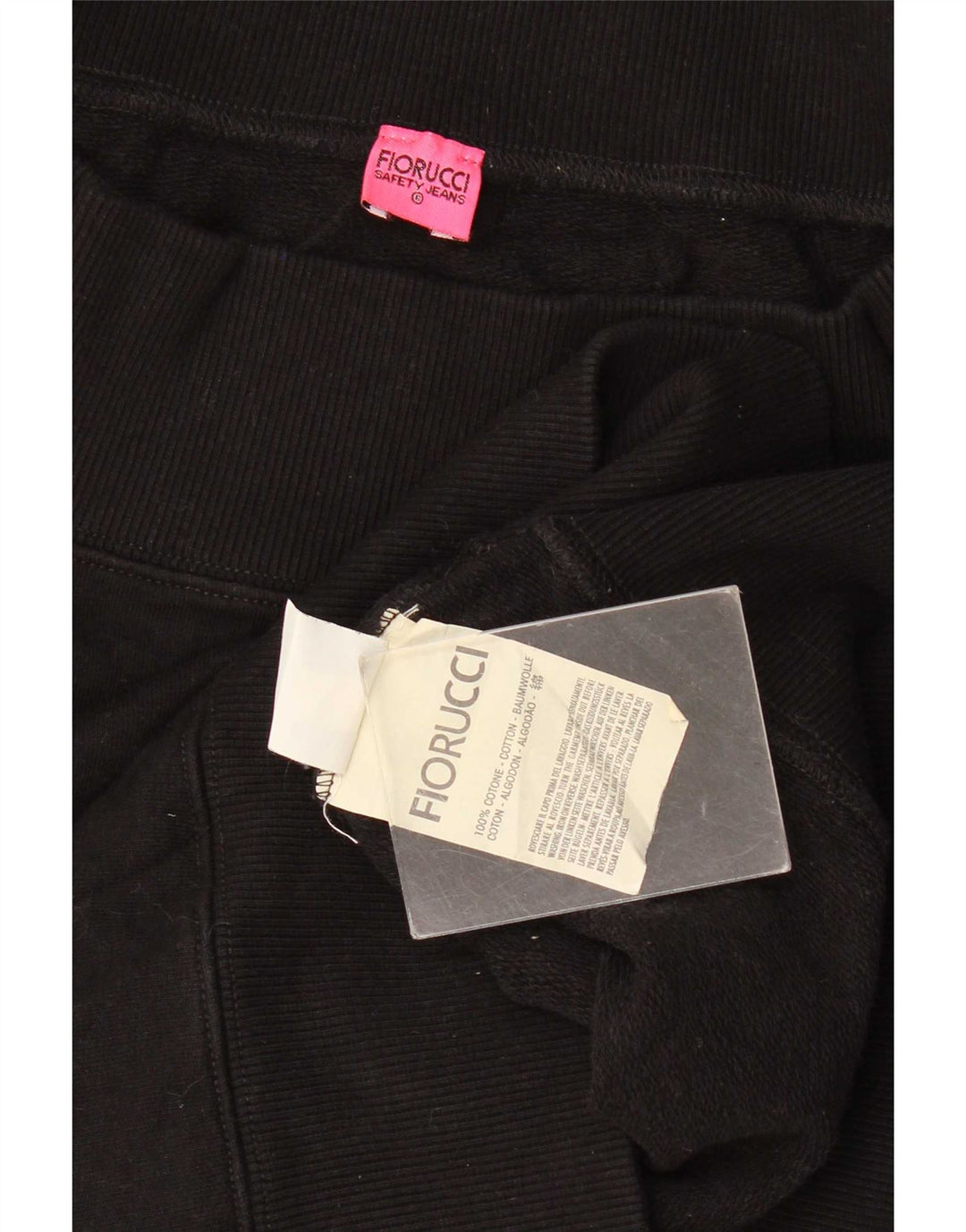 Fiorucci Damen Grafik-Sweatshirt-Pullover UK 10 Small Schwarz Baumwolle