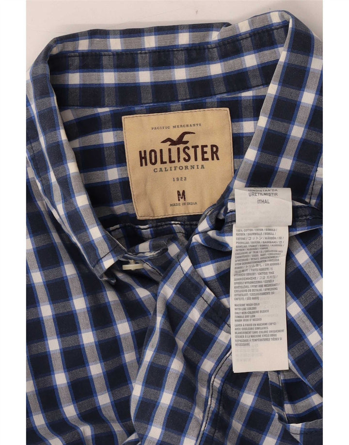 Hollister Herrenhemd aus mittelblauer Gingham-Baumwolle