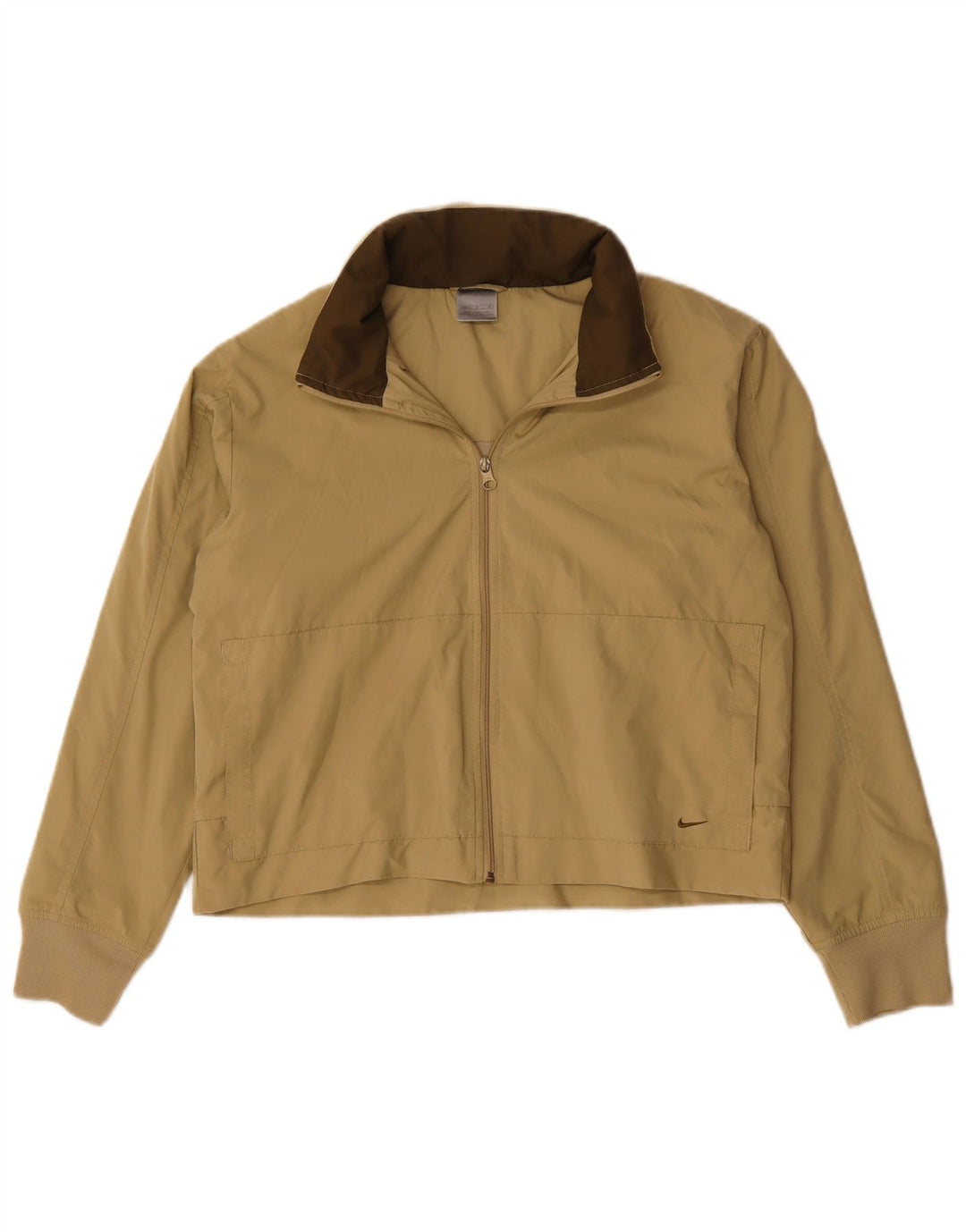 NIKE Damen Crop Hooded Trainingsanzug Top Jacke US 8/10 Medium Beige