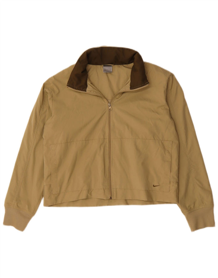 NIKE Damen Crop Hooded Trainingsanzug Top Jacke US 8/10 Medium Beige