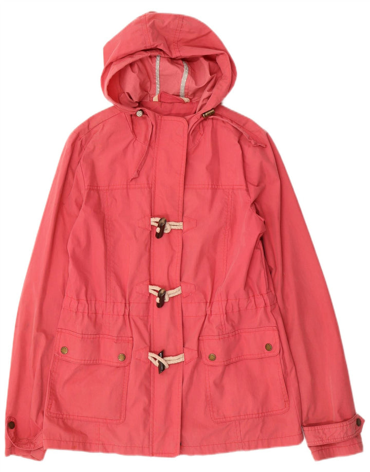 Fat Face Womens Hooded Duffle Jacket UK 10 Small Rosa Baumwolle