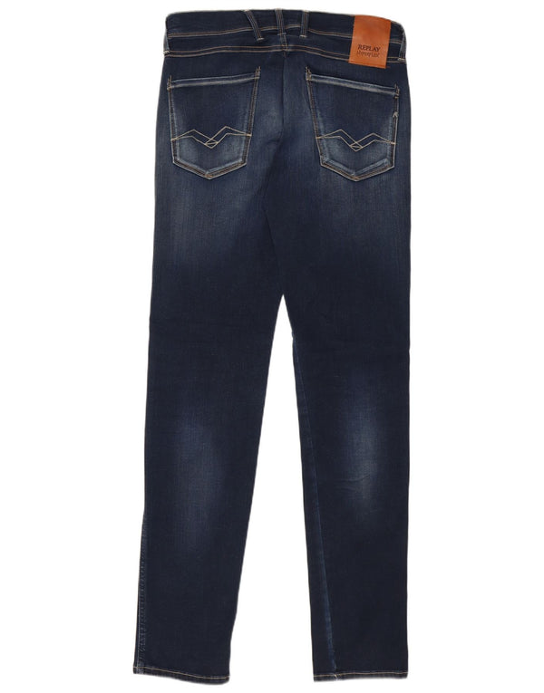 REPLAY Damen Anbass Slim Jeans W30 L32 Marineblau Baumwolle