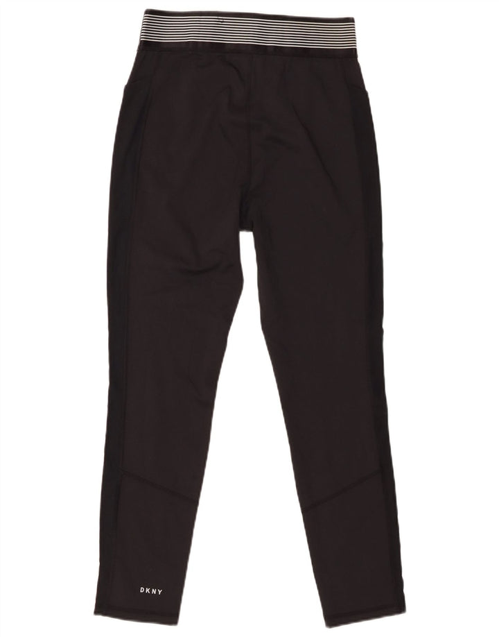 Dkny Womens Graphic Crop Leggings UK 12 Mittelschwarzes Polyester