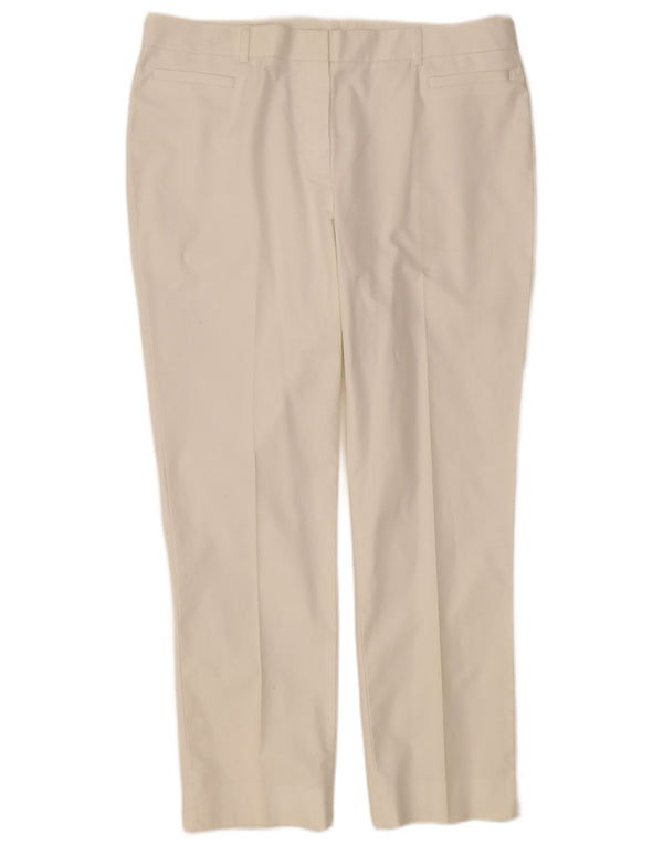 BROOKS BROTHERS Womens Natalie Slim Casual Trousers UK 18 XL W36 L29 White