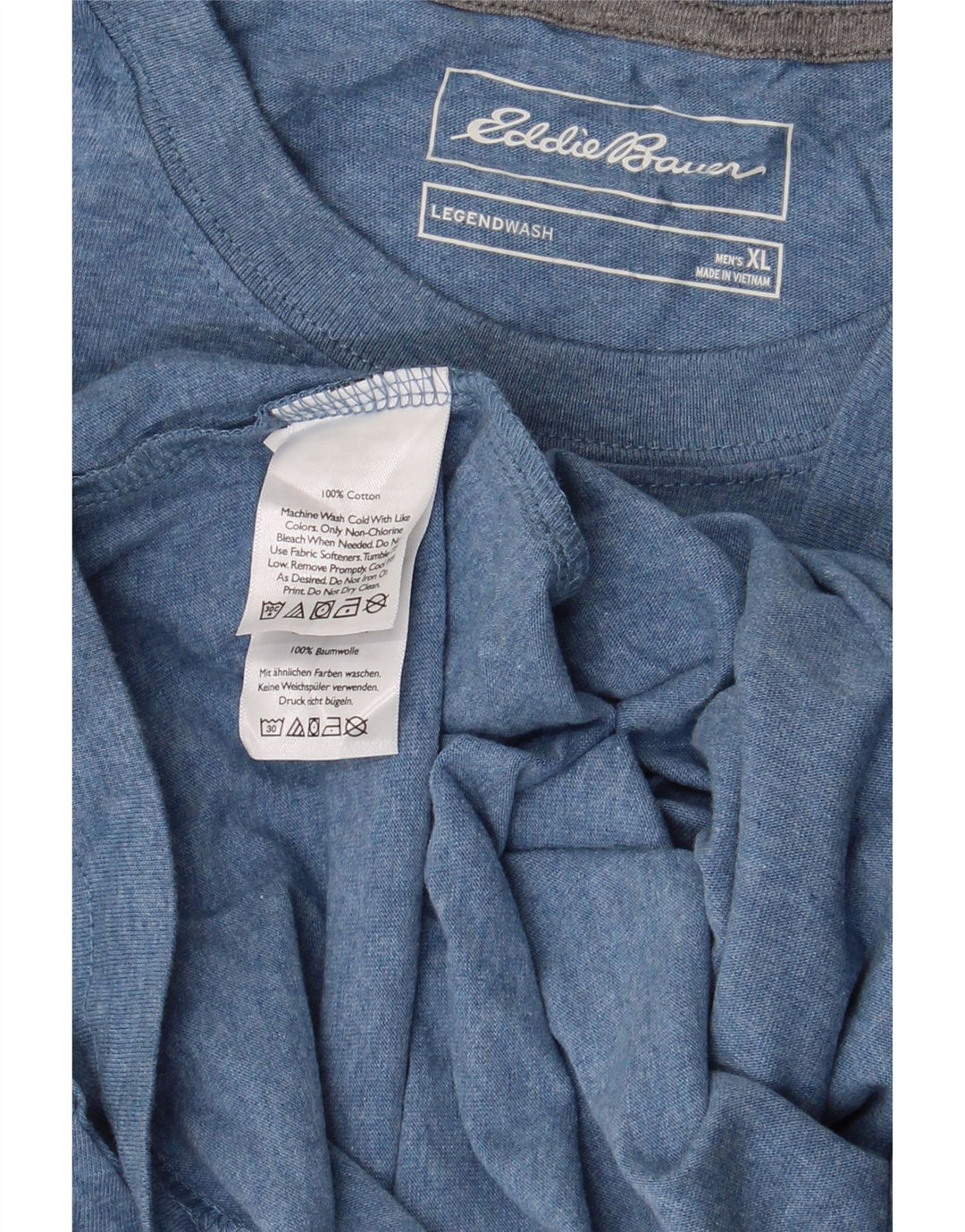 EDDIE BAUER Herren T-Shirt Top XL Blau Baumwolle