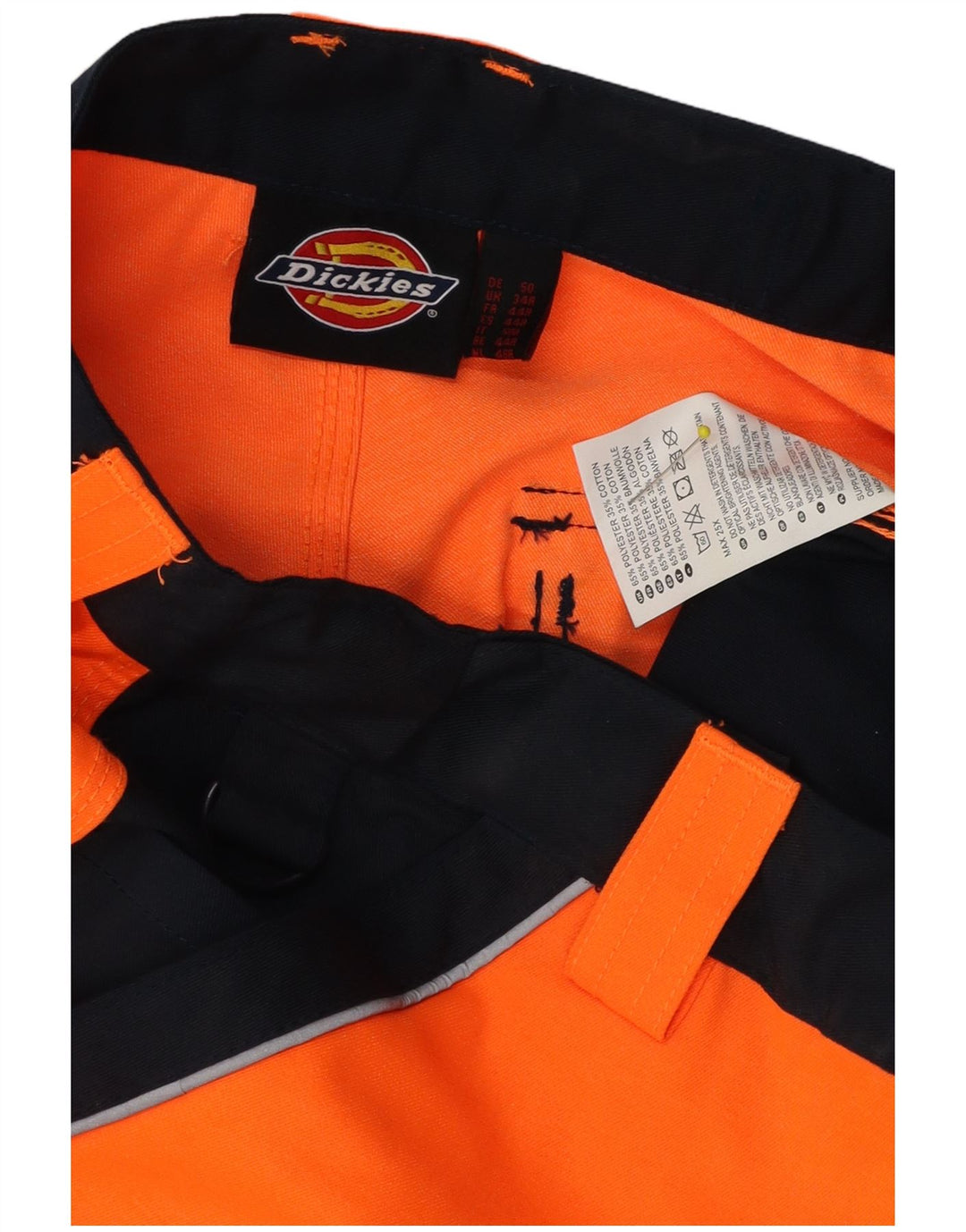 Dickies Herren Workwear Hi-Vis Cargo Shorts W34 Large Orange Colourblock