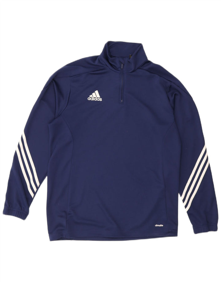 Adidas Herren Climalite Zip Neck Pullover Trainingsanzug Top Large Marineblau