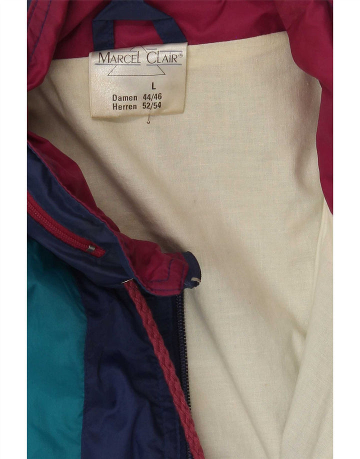 Marcel Clair Herren-Regenjacke mit Kapuze, EU 52/54, groß, blau, Farbblock
