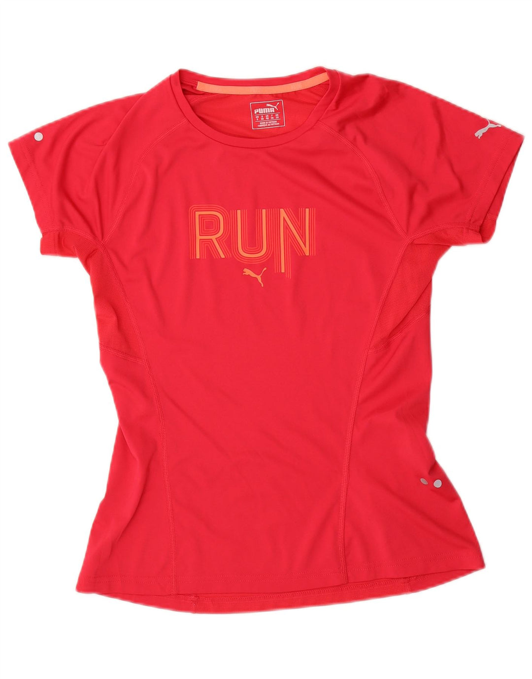 Puma Damen Grafik T-Shirt Top UK 10 Small Rot Polyester