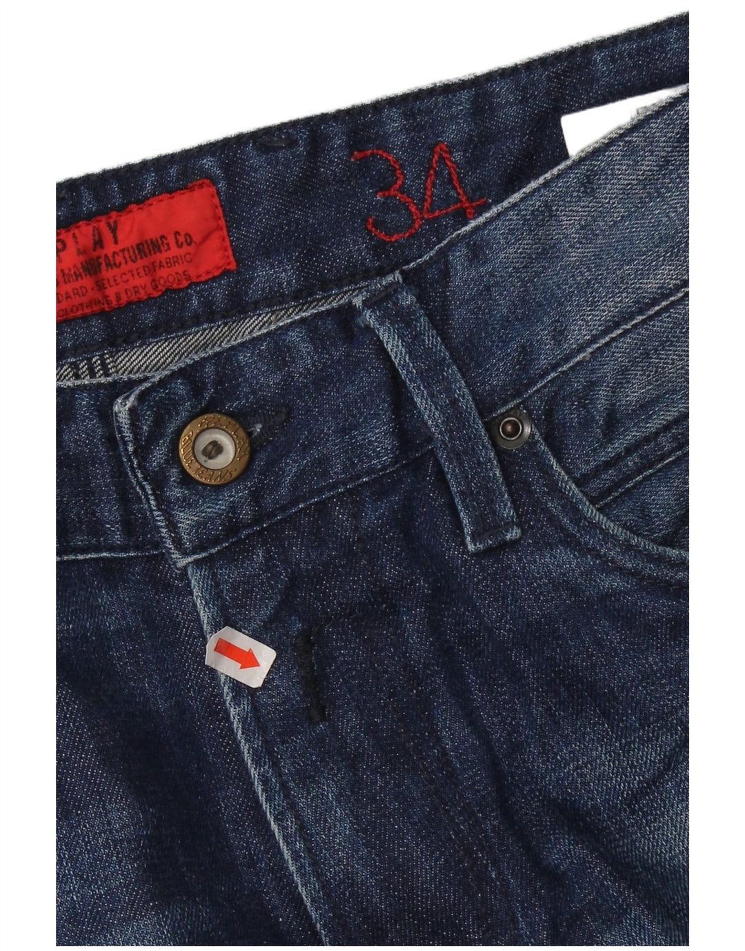 Replay Herren Straight Jeans W36 L32 Blaue Baumwolle