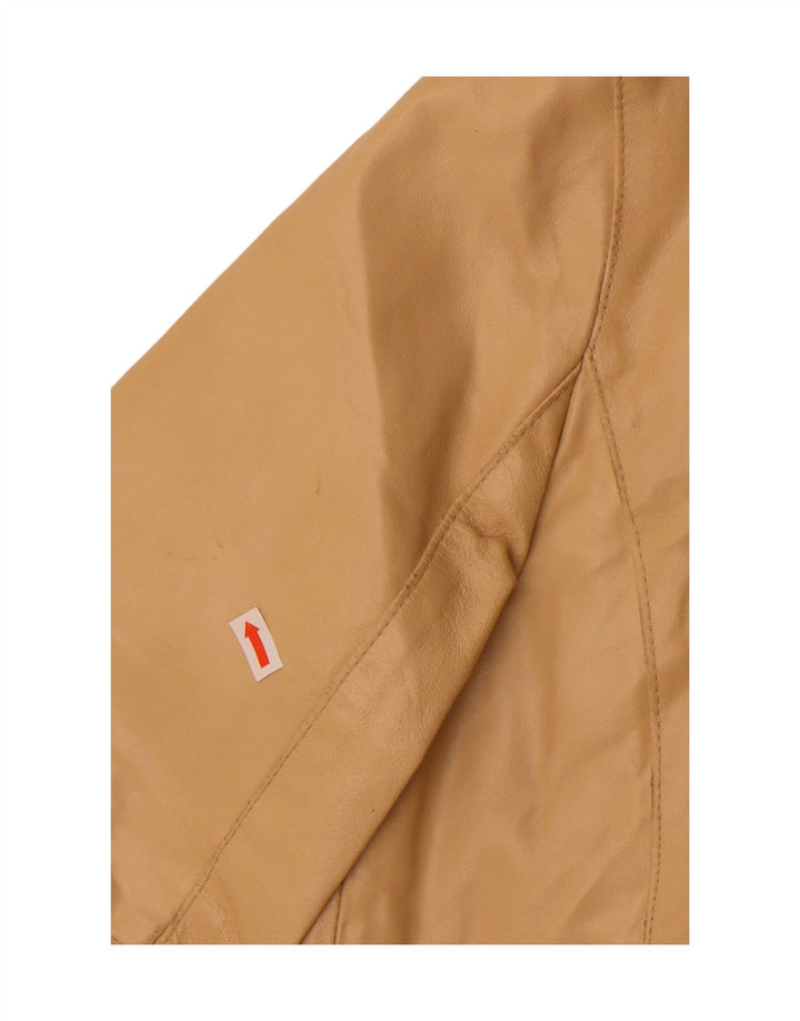 MOTIVI Damen Biker-Lederjacke UK 8 Small Beige Leder