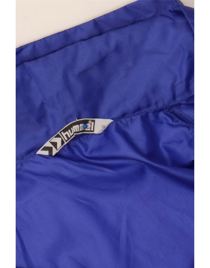 HUMMEL Herren-Regenjacke mit grafischer Kapuze, UK 42, XL, Blau, Polyester