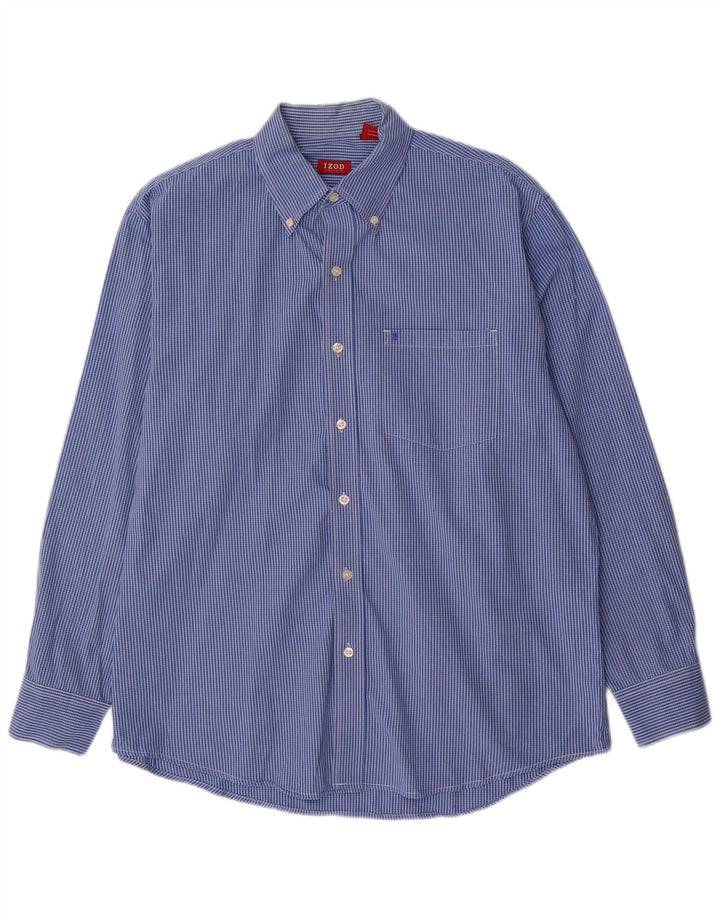 IZOD Mens Shirt Large Blue Check Cotton