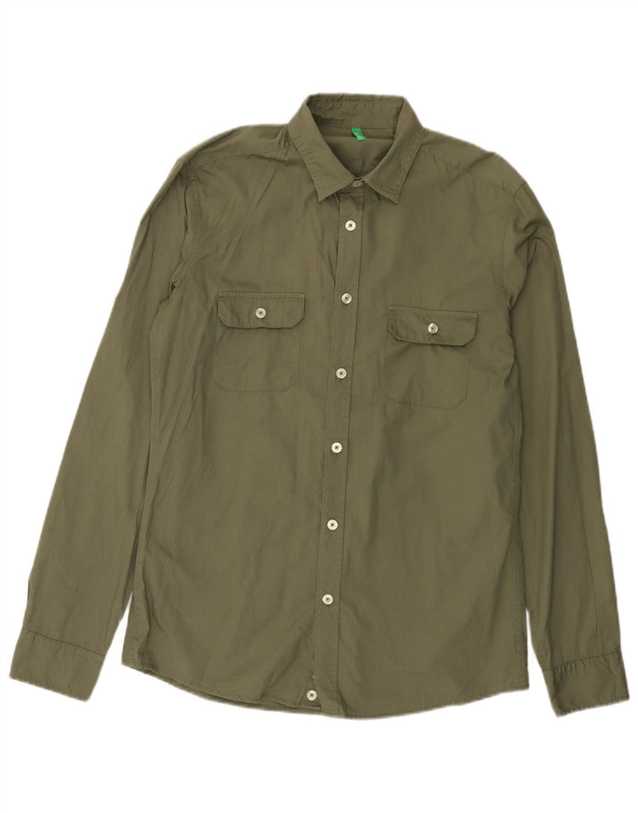 BENETTON Herrenhemd Small Khaki