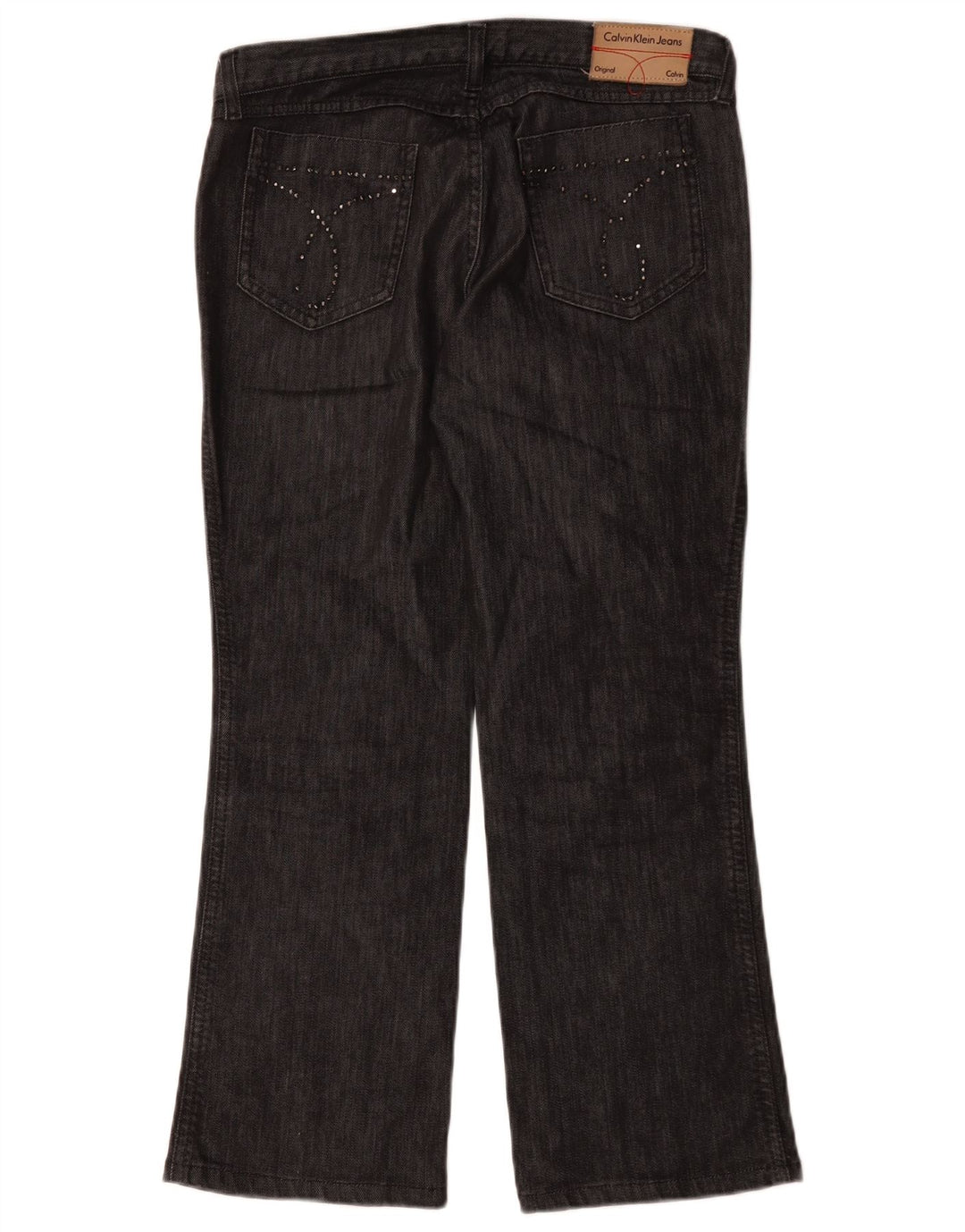Calvin Klein Damen Straight Jeans W30 L28 Schwarze Baumwolle