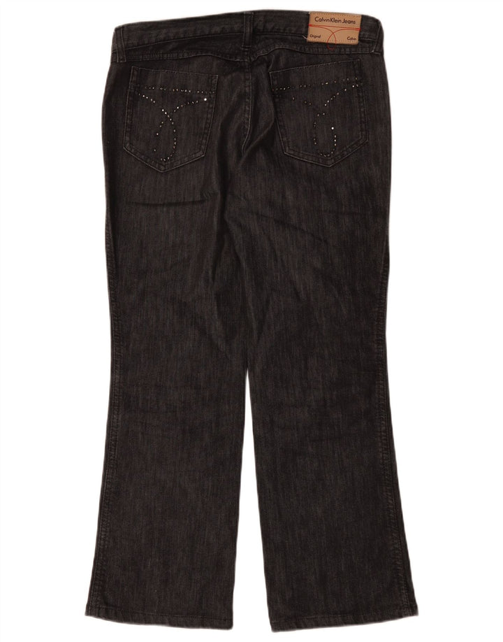 Calvin Klein Damen Straight Jeans W30 L28 Schwarze Baumwolle