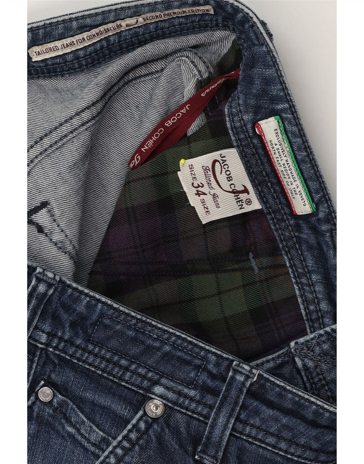 Jacob Cohen Herren Straight Jeans W34 L30 Blaue Baumwolle