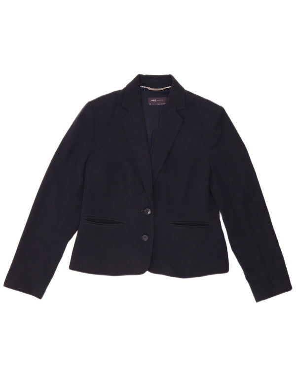 Marks & Spencer Damen-Blazerjacke mit 2 Knöpfen, Größe UK 12, mittleres Marineblau